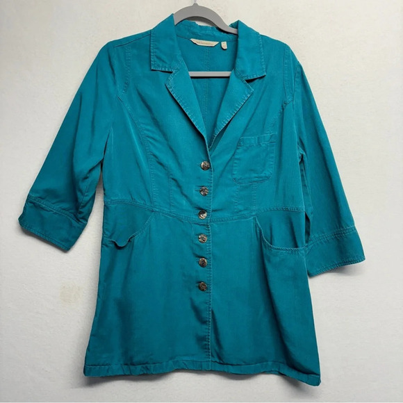 Soft Surroundings Marcie Jacket Womens M Medium Tencel Button Up Notch Pockets - Picture 1 of 8